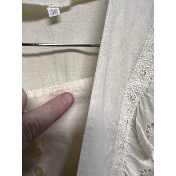 Vintage Victorian Lace Ruffle Cottage Core Western Prairie Coquette Top Medium - Picture 12 of 16